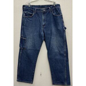 Bulwark FR Jeans Mens 38x30 Blue Fire Resistant Carpenter Straight Work Denim